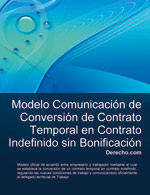Comunicaci&oacute;n de conversi&oacute;n de contrato temporal en contrato indefinido sin bonificaci&oacute;n