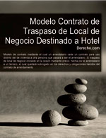 Contrato de traspaso de local de negocio destinado a hotel